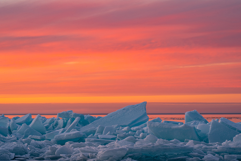 Icy sunrise in Door County.