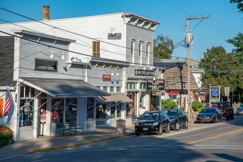 Buildings lining a street