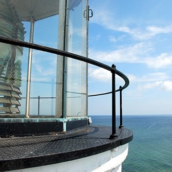 Close up of the lighthouse on Cana Island