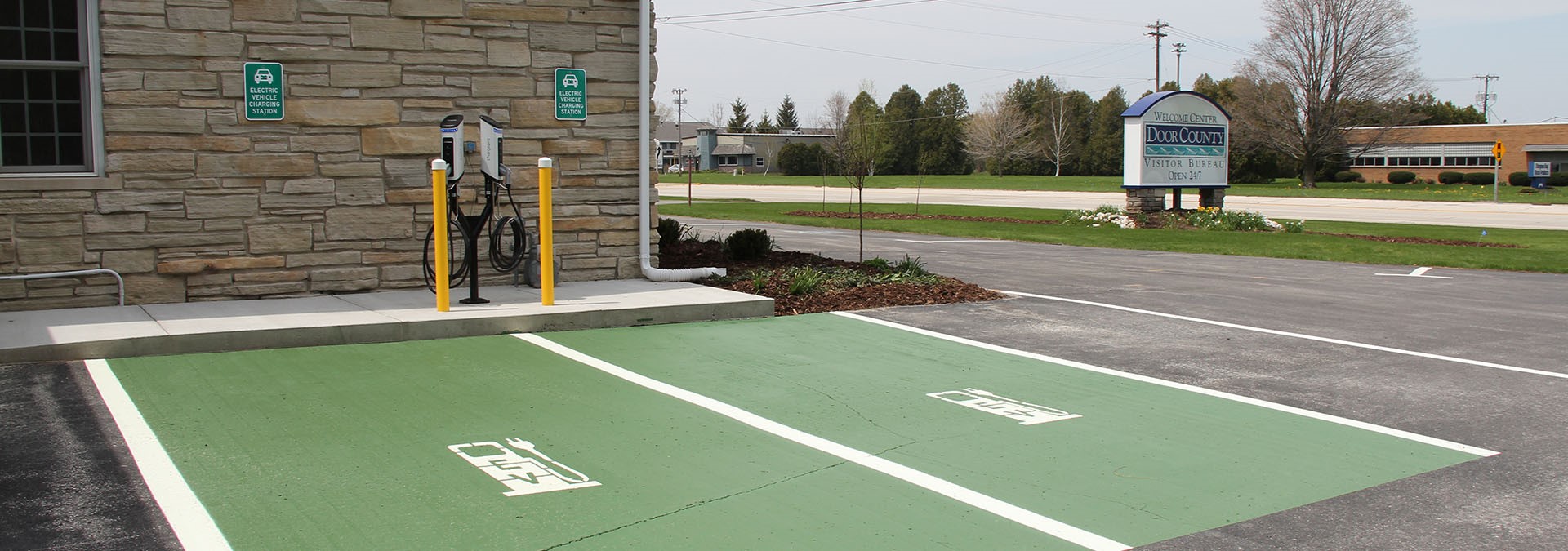 Electric car charging station.