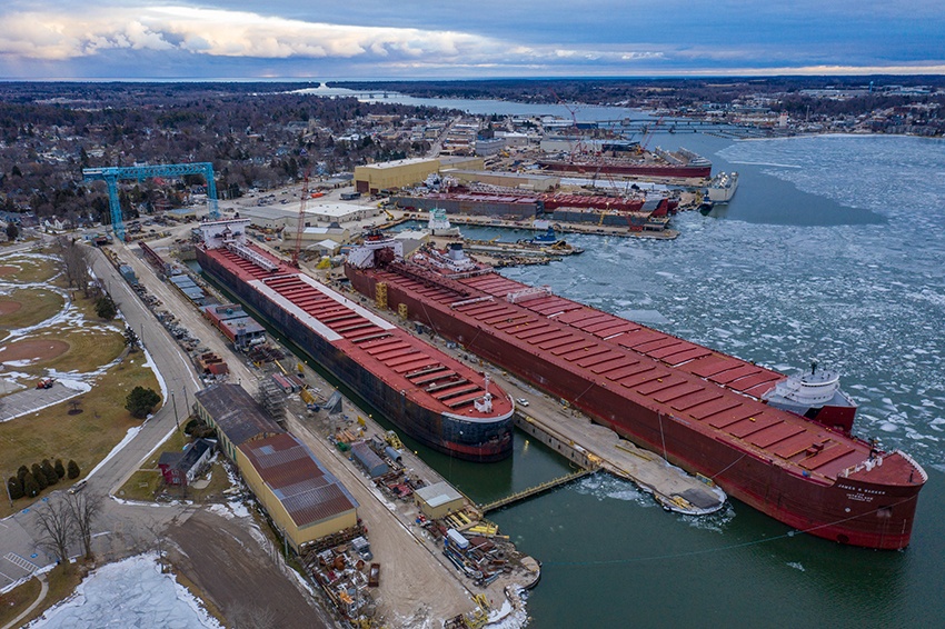 Aerial view of the Sturgeon bay shipyard