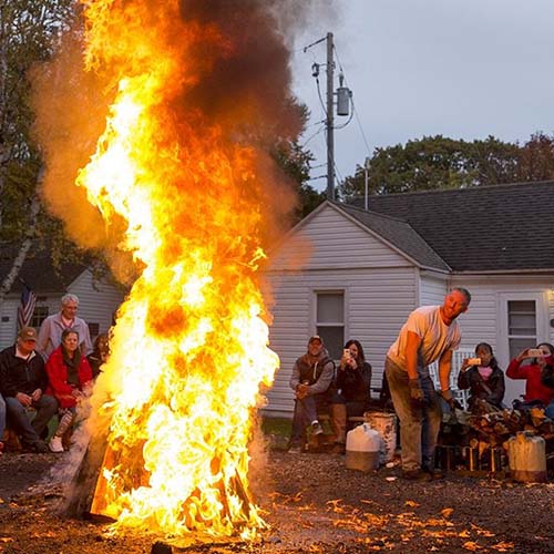 People at a fish boil