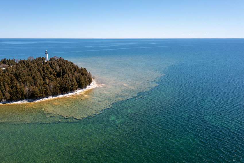 Aerial view of Cana Island